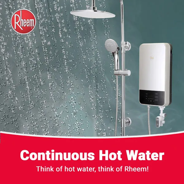 A brochure showing continues hot water feature