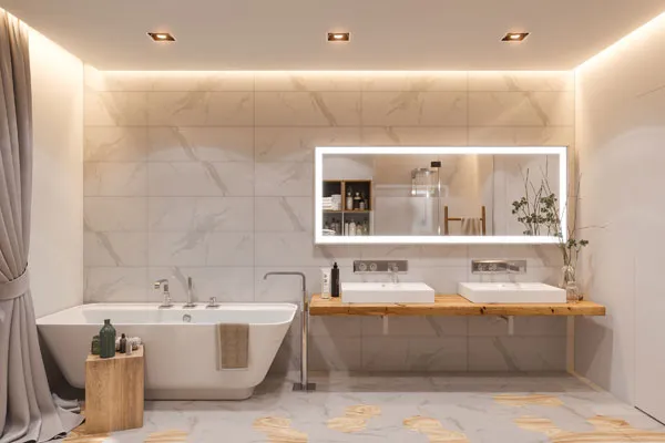 A bathroom designed with proper lightning